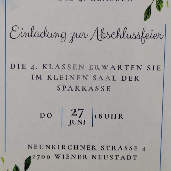 Verabschiedung der 4. Klassen